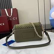 Gucci Go Small Shoulder Bag Green Suede 21.5x14x9cm - 5