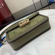 Gucci Go Small Shoulder Bag Green Suede 21.5x14x9cm - 3