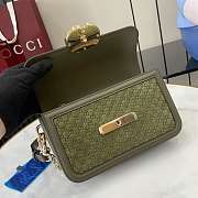 Gucci Go Small Shoulder Bag Green Suede 21.5x14x9cm - 2