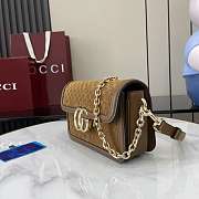 Gucci Go Small Shoulder Bag Brown Suede 21.5x14x9cm - 4