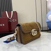 Gucci Go Small Shoulder Bag Brown Suede 21.5x14x9cm - 3
