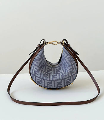 Fendi Fendigraphy Mini Blue Denim Bag 20x13x7.5cm