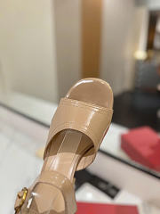Valentino Garavani Leather Fawcette Beige Heeled Sandals 100 - 2