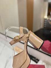 Valentino Garavani Leather Fawcette Beige Heeled Sandals 100 - 3