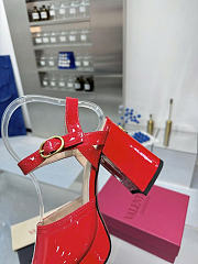 Valentino Garavani Leather Fawcette Red Heeled Sandals 100 - 5