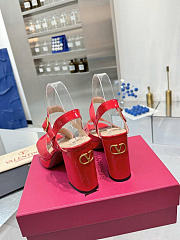 Valentino Garavani Leather Fawcette Red Heeled Sandals 100 - 3