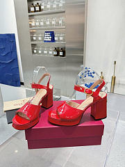 Valentino Garavani Leather Fawcette Red Heeled Sandals 100 - 2