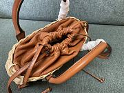 Valentino Beige/Brown Wicker Vlogo Bucket Bag 25x18x9cm - 5