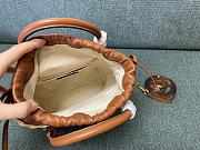 Valentino Beige/Brown Wicker Vlogo Bucket Bag 25x18x9cm - 4