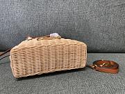 Valentino Beige/Brown Wicker Vlogo Bucket Bag 25x18x9cm - 2
