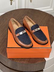 Hermes Destin Loafer Brown Denim - 1