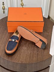 Hermes Destin Loafer Brown Denim - 4