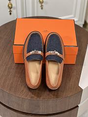 Hermes Destin Loafer Brown Denim - 3