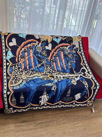Hermes Blue Scarf 140x140cm