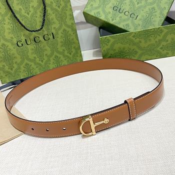Gucci Thin Belt Half-Horsebit Brown Buckle 2.5cm
