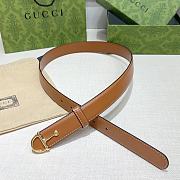 Gucci Thin Belt Half-Horsebit Brown Buckle 2.5cm - 5