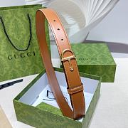 Gucci Thin Belt Half-Horsebit Brown Buckle 2.5cm - 2