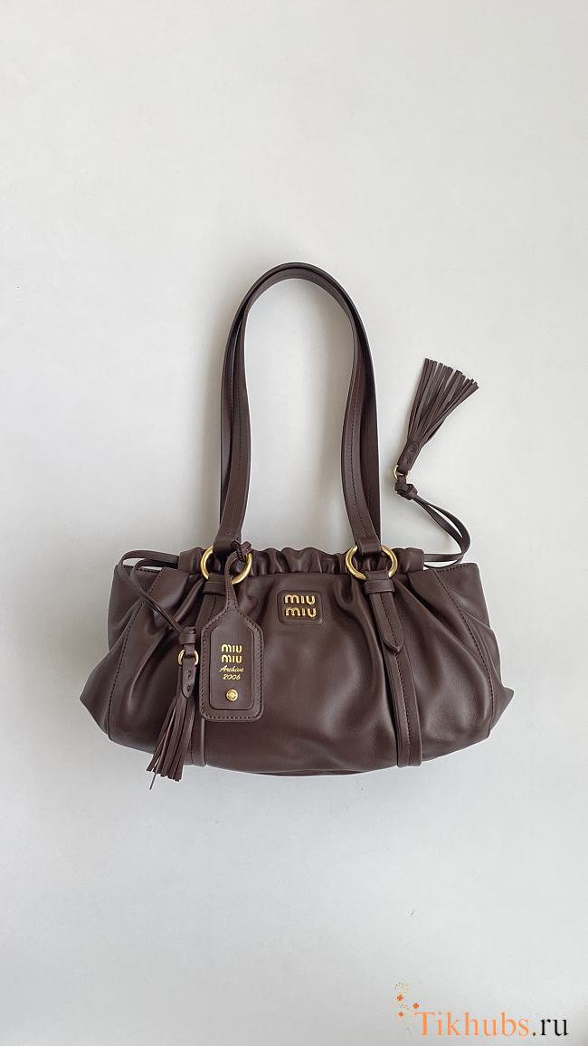 Miu Miu Joie Shoulder Bag Brown Nappa 32x16x10.5cm - 1