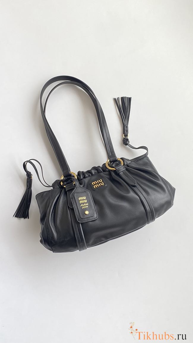 Miu Miu Joie Shoulder Bag Black Nappa 32x16x10.5cm - 1