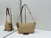 Dior Diorstar Hobo Bag with Chain Beige Raffia 28.5 x 14.5 x 10 cm - 1