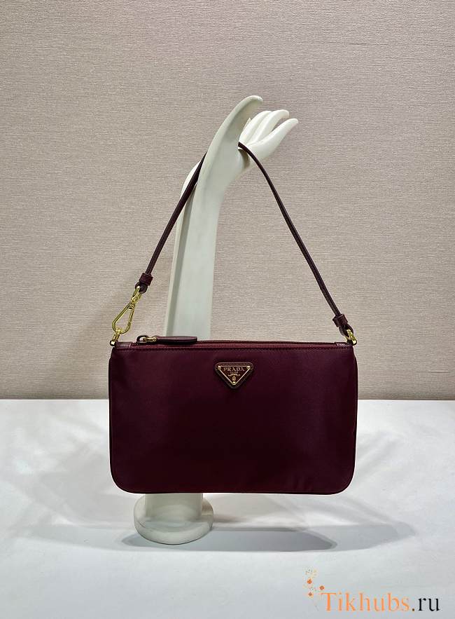 Prada Re-Nylon Burgundy Pouch 24.5x14.5cm - 1