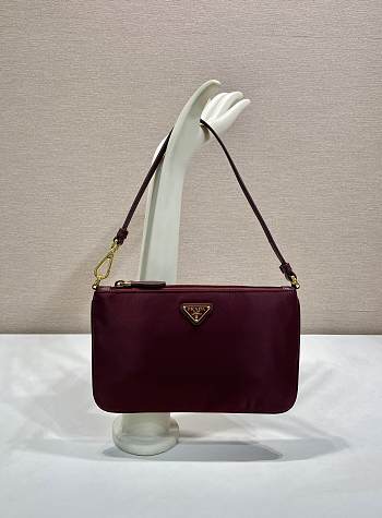 Prada Re-Nylon Burgundy Pouch 24.5x14.5cm