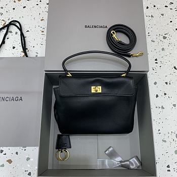 Balenciaga Rodeo Handbag Mini Black Calfskin Gold 22.8x9.9x8.3cm