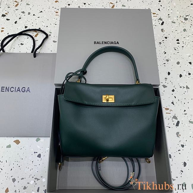 Balenciaga Rodeo Handbag Mini Green Calfskin Gold 22.8x9.9x8.3cm - 1