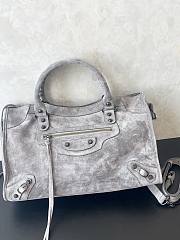 Balenciaga City Le Cagole Bag Grey Suede 37x23.4x14.9cm - 1