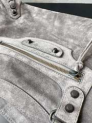 Balenciaga City Le Cagole Bag Grey Suede 37x23.4x14.9cm - 6