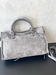 Balenciaga City Le Cagole Bag Grey Suede 37x23.4x14.9cm - 5