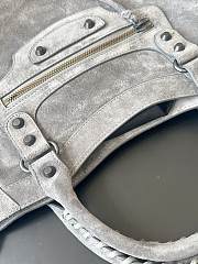 Balenciaga City Le Cagole Bag Grey Suede 37x23.4x14.9cm - 4