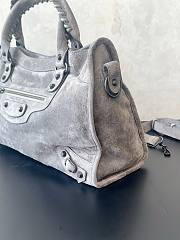 Balenciaga City Le Cagole Bag Grey Suede 37x23.4x14.9cm - 3