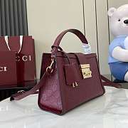 Gucci Padlock Medium Top Handle Red Bag 25.5x17.5x10cm - 3