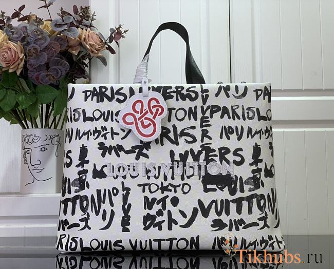 Louis Vuitton LV Shopper Tote MM White 40x32x16cm - 1