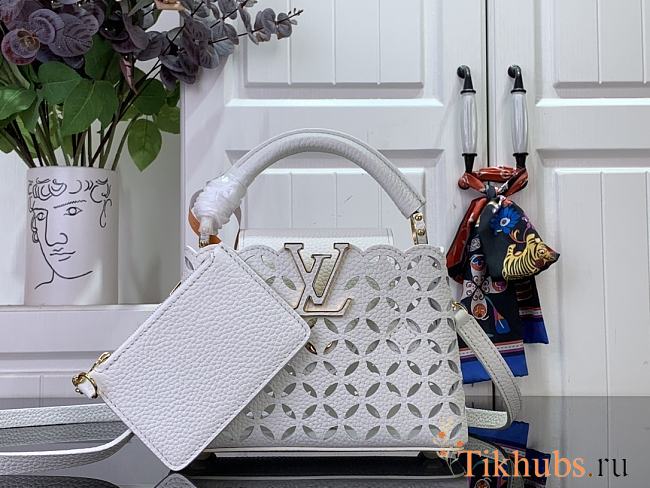 Louis Vuitton LV Mini Capucines White Lily 21x14x8cm - 1