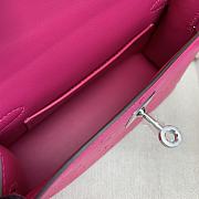 Hermes Mini Kelly Pink Fuchsia Silver Ostrich 19cm - 5