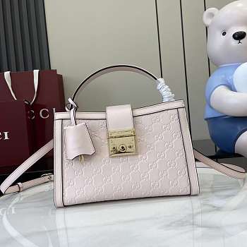 Gucci Padlock Medium Top Handle Light Pink Bag 25.5x17.5x10cm