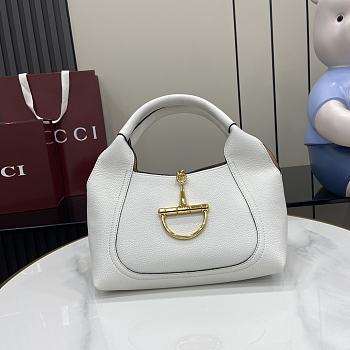 Gucci Softbit Medium Top Handle Bag White 27.5x21x16cm