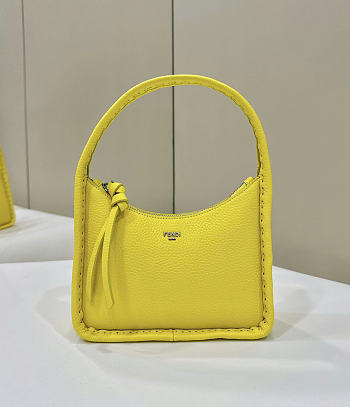 Fendi Mini Fendessence Yellow Leather Bag 28x20.5x7cm