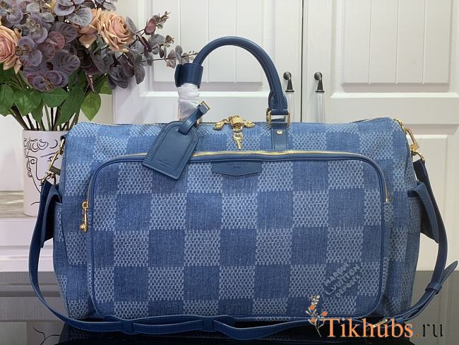 Louis Vuitton LV Keepall Cargo 50 Denim Blue 52x23x29cm - 1