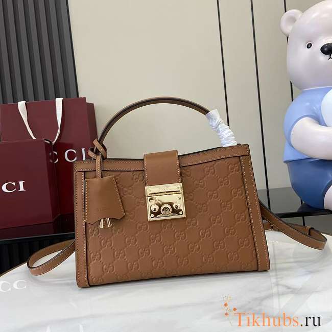 Gucci Padlock Medium Top Handle Brown 25.5x17.5x10cm - 1