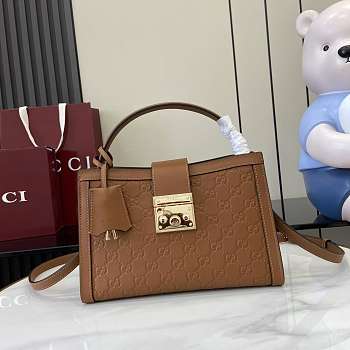 Gucci Padlock Medium Top Handle Brown 25.5x17.5x10cm