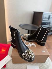 Christian Louboutin Calfskin Studded Chasse Black Boots - 5