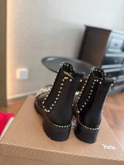 Christian Louboutin Calfskin Studded Chasse Black Boots - 2