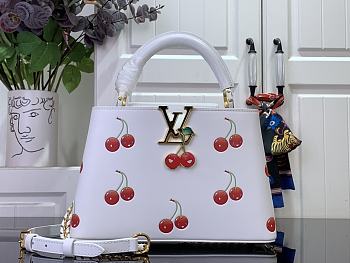 Louis Vuitton LV x TM Capucines BB White Cherry 27x17.3x9cm