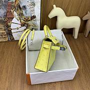 Hermes Mini Kelly Yellow Silver Ostrich 19cm - 6