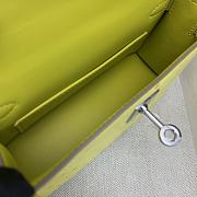 Hermes Mini Kelly Yellow Silver Ostrich 19cm - 5