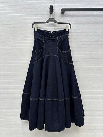 Zimmermann Hypnotic Denim Midi Skirt