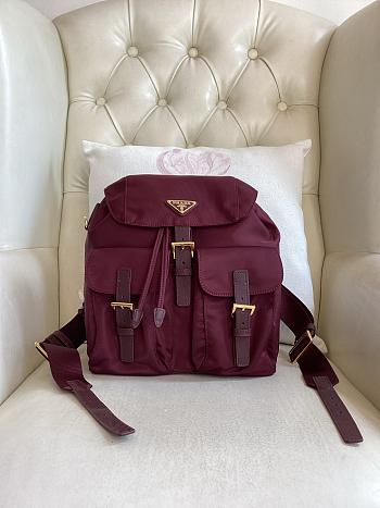 Prada Backpack Burgundy 28x23.5x12cm